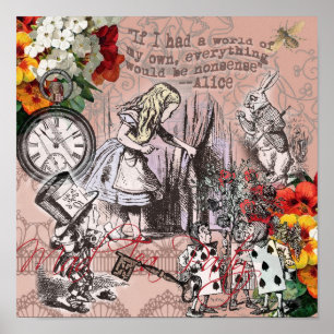 Pôster alice nonsense wonderland — cortina