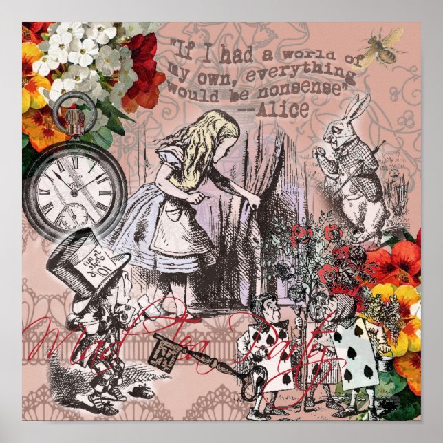 Pôster alice nonsense wonderland — cortina (Frente)