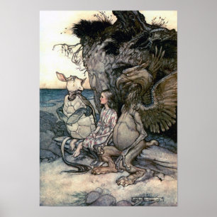 Poster Alice, o Gryphon, e a tartaruga trocista