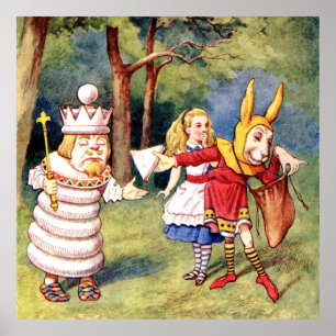 Pôster Alice, o Rei Branco e o Coelho na Terra Maravilha