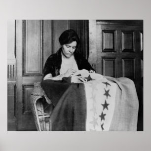 Pôster Alice Paul, Sewing Suffrage Flag, 1910