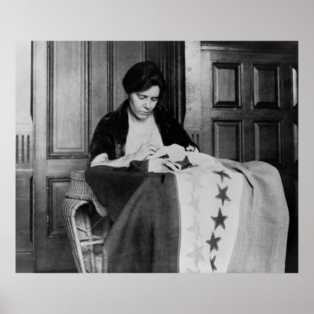 Pôster Alice Paul, Sewing Suffrage Flag, 1910 (Frente)