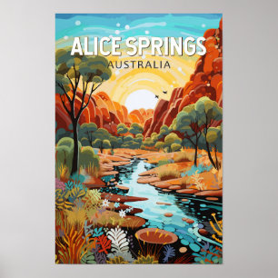 Poster Alice Primavera, Austrália, Viagem de Art Vintage