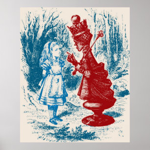 Pôster Alice que encontra a rainha vermelha