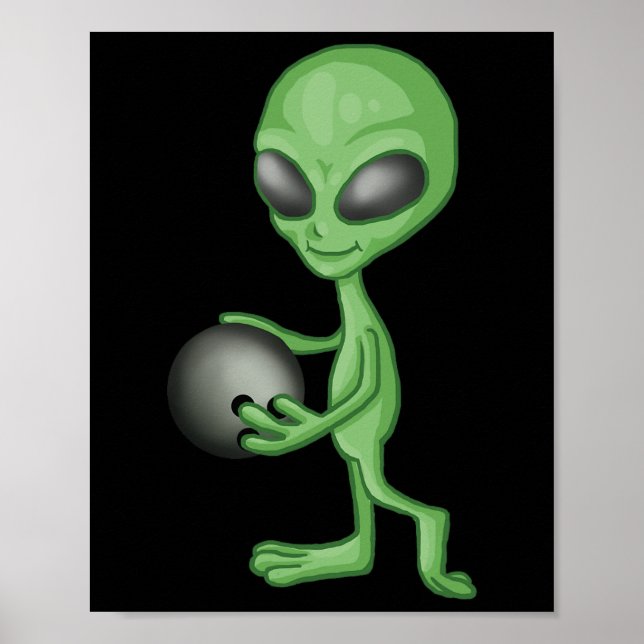 Poster Alienígena Boliche Funny Bowler (Frente)
