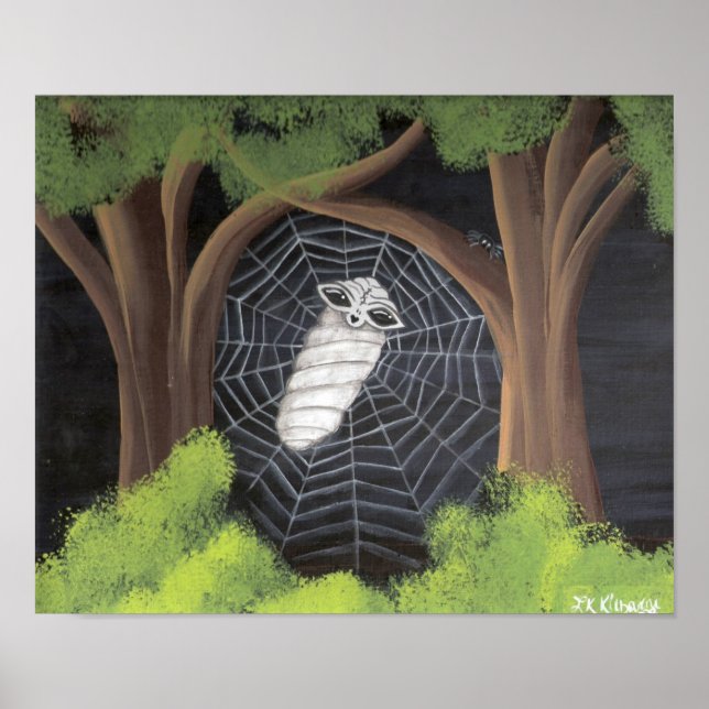 Pôster Alienígena capturada em uma Web Spiders (Frente)