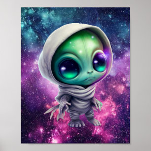 Poster Alienígena Chibi em Hoodie