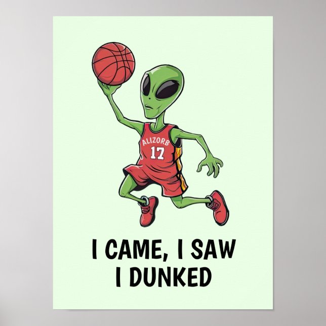 Poster Alienígena de basquete (Frente)
