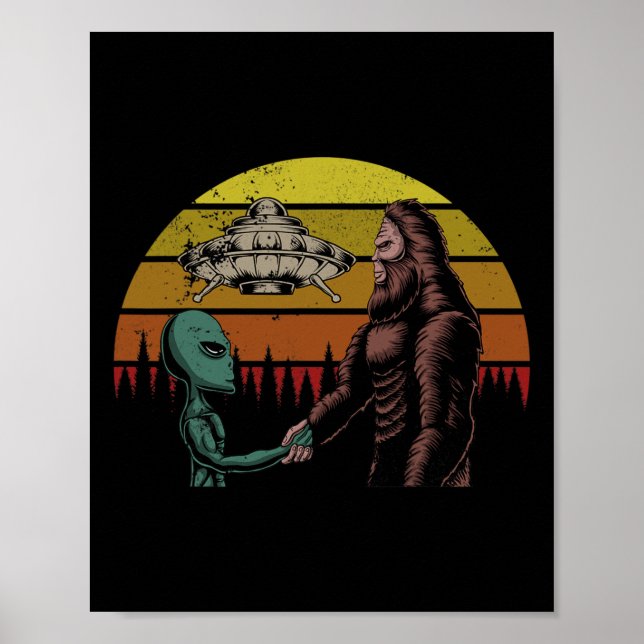 Poster Alienígena De Caça E Sasquatch Pé-Grande (Frente)