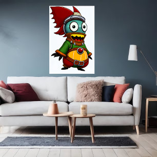 Poster Alienígena de desenho único   Arte AI