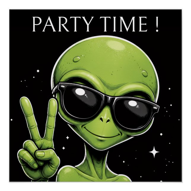 Pôster Alienígena de hora de festa (Frente)