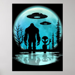 Poster Alienígena de OVNI Bigfoot