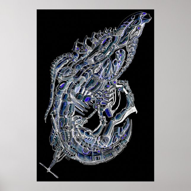 Poster Alienígena de pintura à prata (Frente)