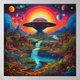 Poster Alienígena do Dreamscape Psychedelic