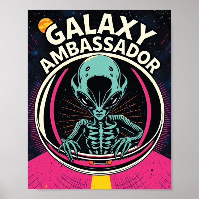 Poster Alienígena do Embaixador Galaxy (Frente)