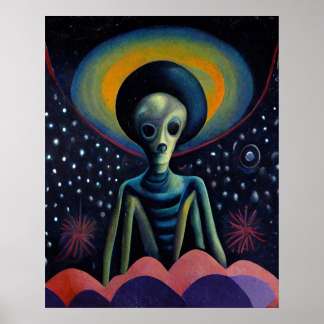 Poster alienígena do estilo 1940 com halo (Frente)
