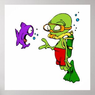 Poster Alienígena do mergulho autónomo
