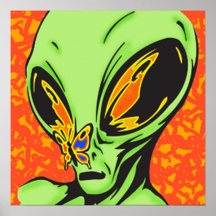 Pôster Alienígena e borboleta