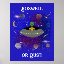 Poster Alienígena em espaçonave Vestindo camiseta do Novo