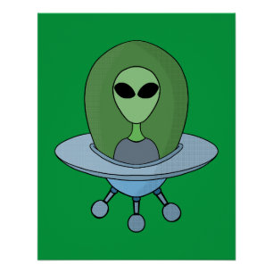 Pôster Alienígena em sua nave espacial