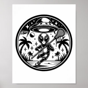 Poster Alienígena Engraçada Lax Lacrosse Homens Meninos J