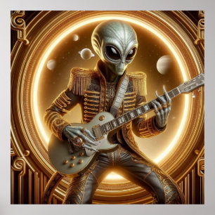 Poster Alienígena Espacial, Guitarra Masculina, Dresser S