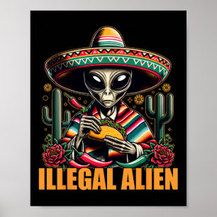 Poster Alienígena ilegal Cinco de Mayo Western Ufo Funn
