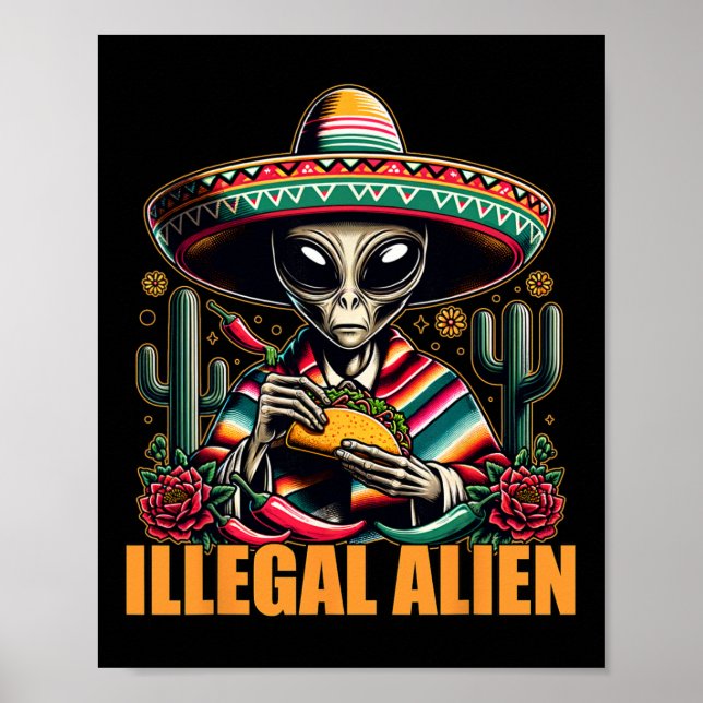 Poster Alienígena ilegal Cinco de Mayo Western Ufo Funn (Frente)