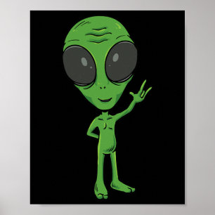 Poster ALIENÍGENA ILY ASL Gesto manual surdo surdo perda