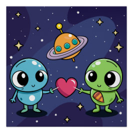 Pôster Alienígena Love Buddies
