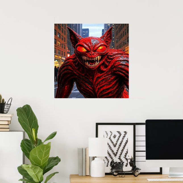 Poster Alienígena na Cidade IA Alienígena  (Escritório em casa)