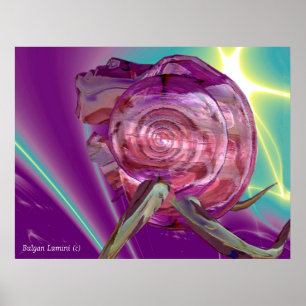 PÔSTER ALIENÍGENA NEREIDE, NYMPH DE ÁGUA, PINK SEASHELL