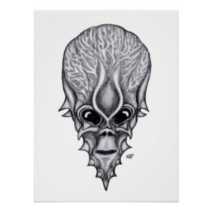 Pôster Alienígena, reconstrução facial do crânio africano