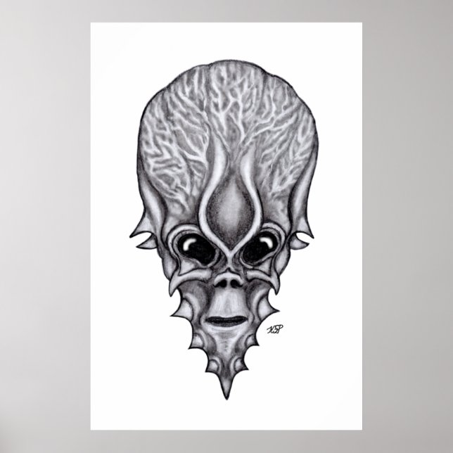 Poster Alienígena, reconstrução facial do crânio africano (Frente)