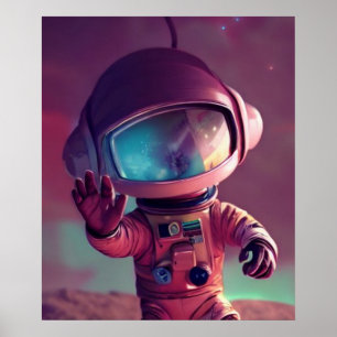 Poster Alienígena Rosa Pequena