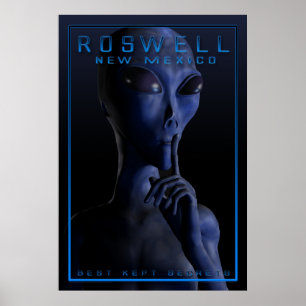 Pôster Alienígena, sendo, UFO, Roswell, mistério,