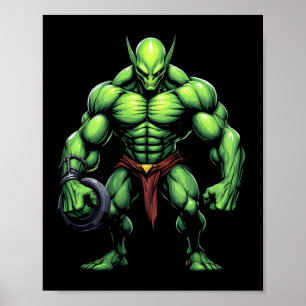 Poster Alienígena Tee Funny Gym Design Ufo Peso