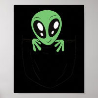 Alienígena Verde Num Bolso De Gráfico Sci Fi Engra