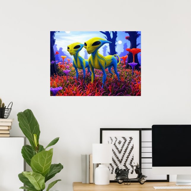 Poster Alienígenas de IA Roaming Free  (Escritório em casa)