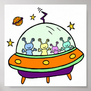 Poster Aliens amigáveis