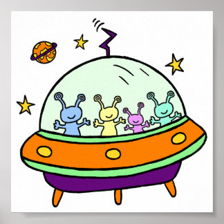 Poster Aliens amigáveis