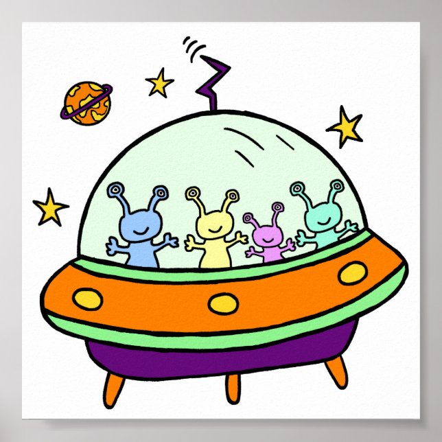 Poster Aliens amigáveis (Frente)