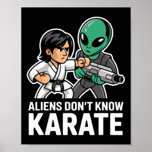 Poster Aliens engraçados Karate Comt Dão Artes Marciais A