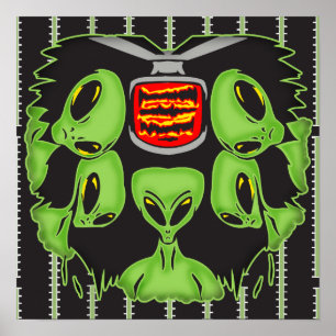 Poster Aliens que sondam seu corpo