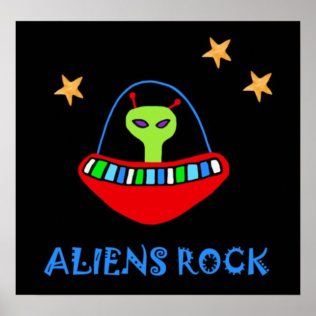 Pôster aliens rOcK! (Frente)