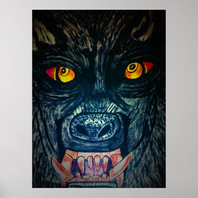 POSTER ALIMENTAÇÃO DE LOBISOMEM NO HALLOWEEN  (Frente)
