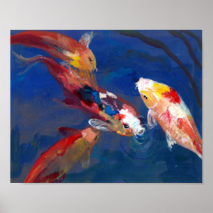 Poster Alimentação de peixes de Koi