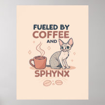 Alimentado por Café e Arte de Gato Sphynx