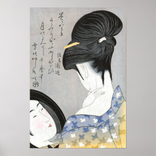 Pôster Alimentando o Pescoço Kitagawa Utamaro