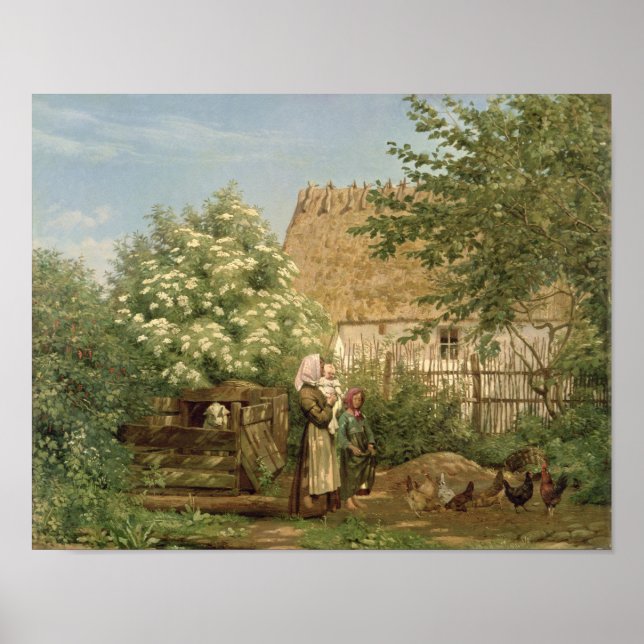 Poster Alimentando os frangos (Frente)